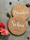 Korkuntersetzer Hochzeit personalisiert mit Namen