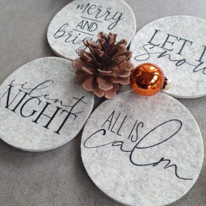 Filzuntersetzer Winter Merinowolle