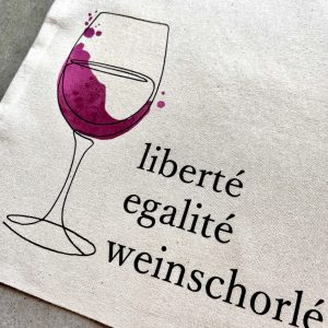 Jutebeutel liberté egalite weinschorle